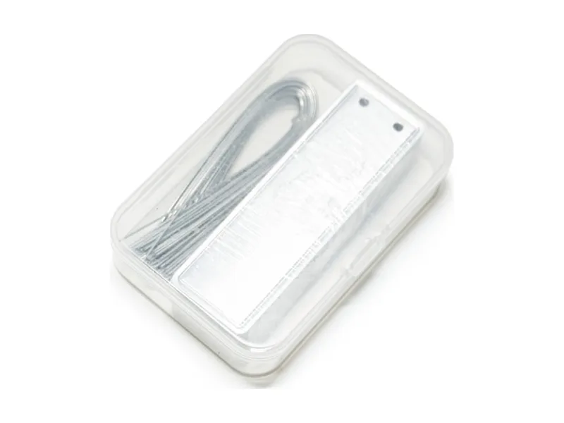 50X Etiquetas Aluminio 25x82x0,3 mm con amarra – Geopixeles