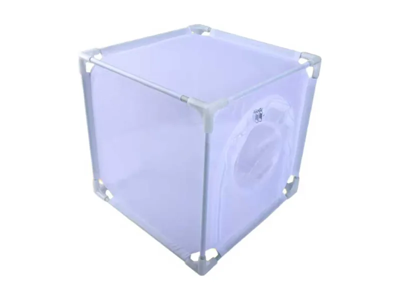 Jaula armable para insectos con puerta de manga – Varillas acero inox.