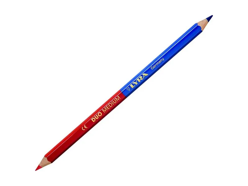 Lápiz Bicolor Lyra Hexagonal Medium Rojo y Azul