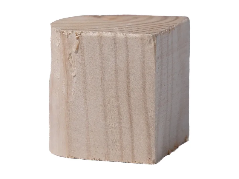 Taco de Madera de 6X6X6CM. P/Caja Plástica